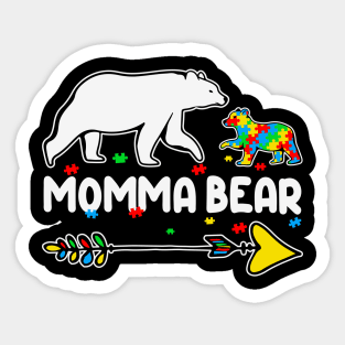 Momma Bear Autism Awareness Gift for Birthday, Mother's Day, Thanksgiving, Christmas Sticker